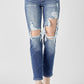 Noelle High Rise Distressed Dark Wash Jeans
