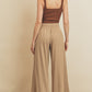 Elle Extra Wide Leg Pull-On Pants in Tan