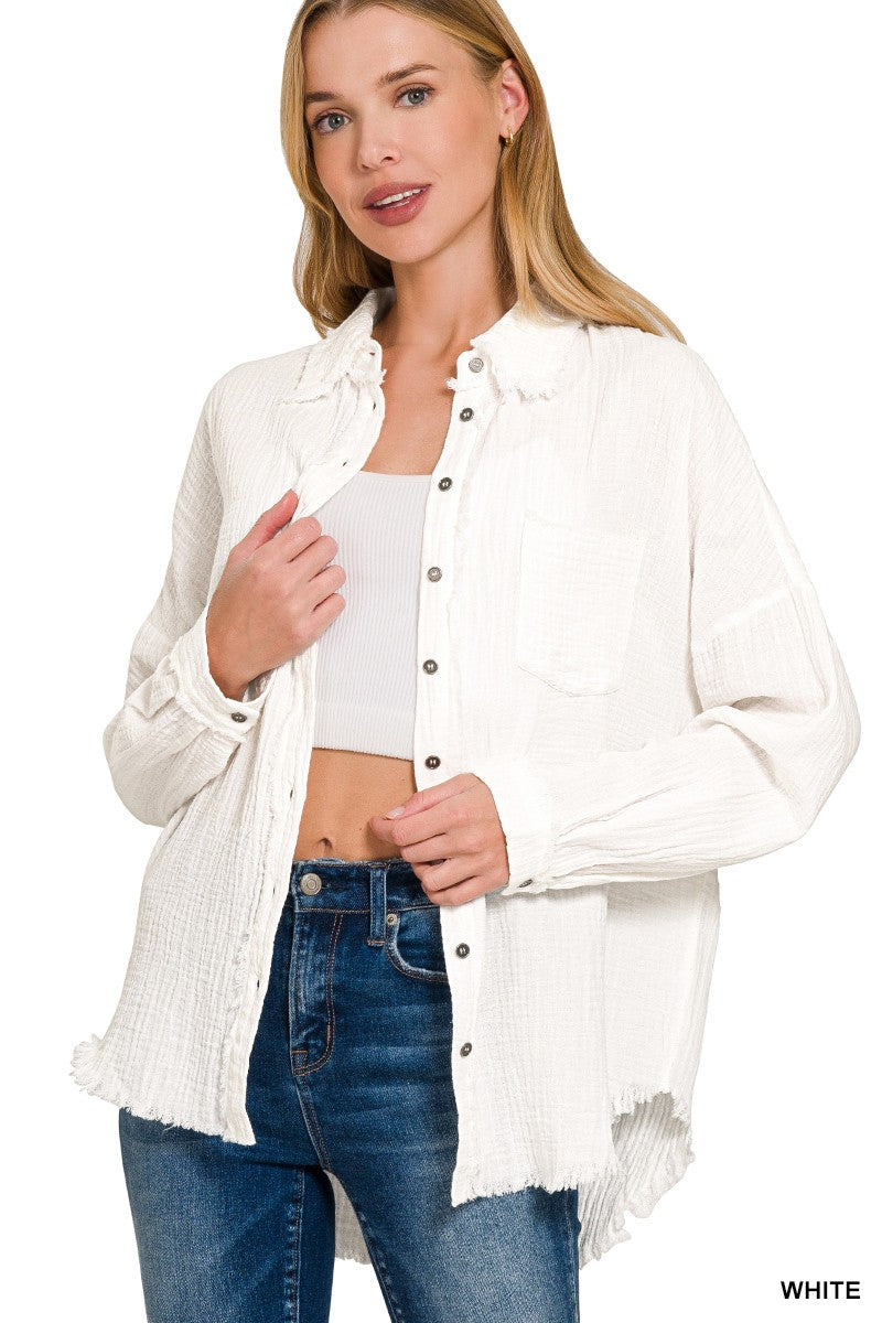 Ashlynn Button Up in White