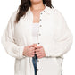Ashlynn Button Up in White in Plus Size