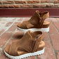 Amy Sandal Wedge in Tan