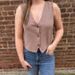 Noelle Textured Tank Top in Milk Shake