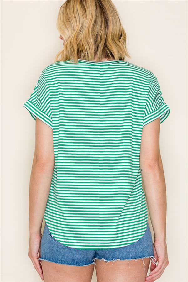 Julia Round Neck Tee in Kelly Green
