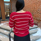 Rachel Bow Tie Sweater in Red