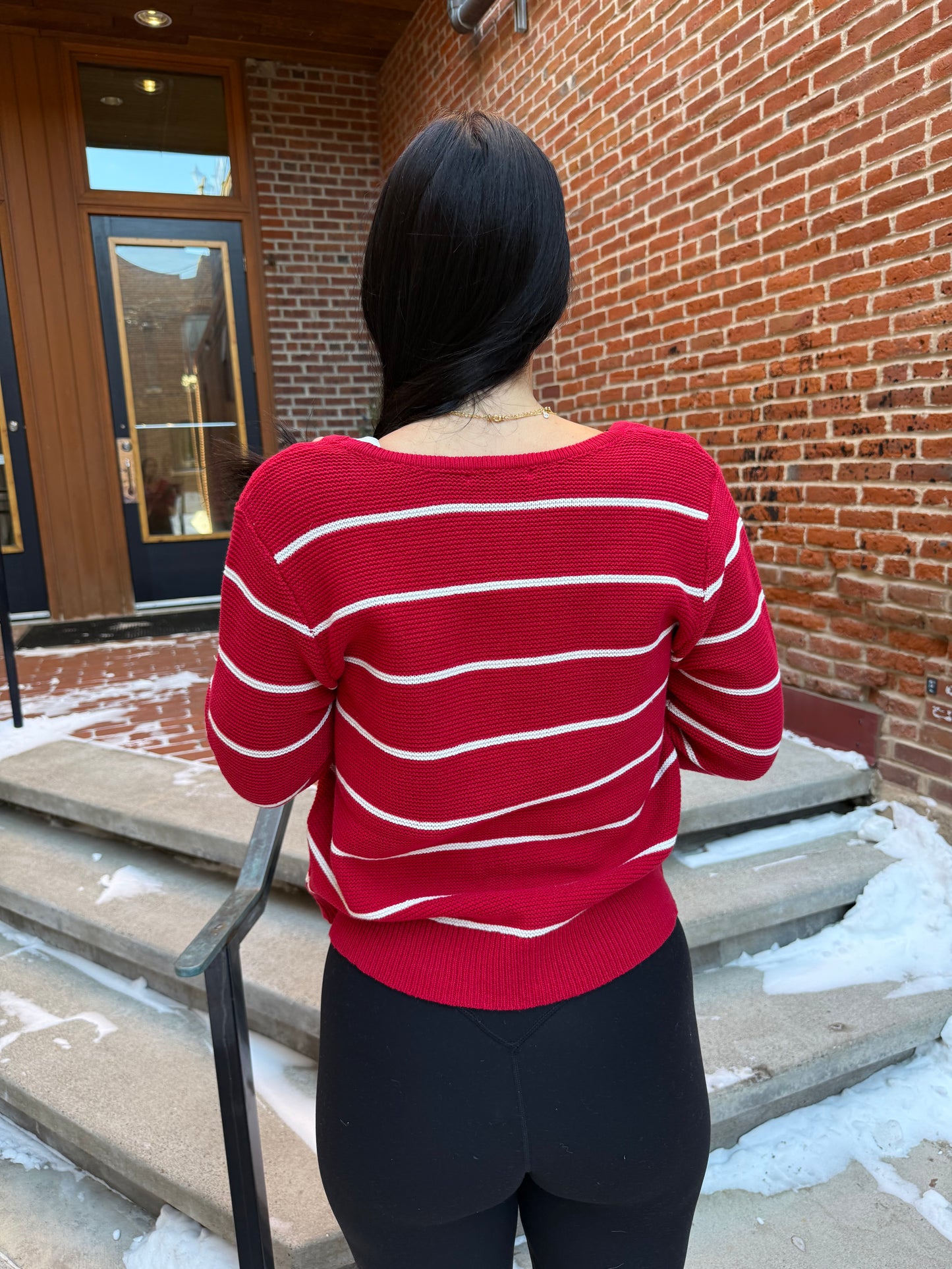 Rachel Bow Tie Sweater in Red