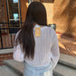 Lisa Open Knit Cropped Sweater in White