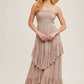 Alicia Smocked Strapless Tiered Dress