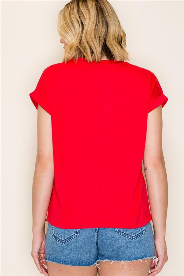 Victoria Terry Top in Red