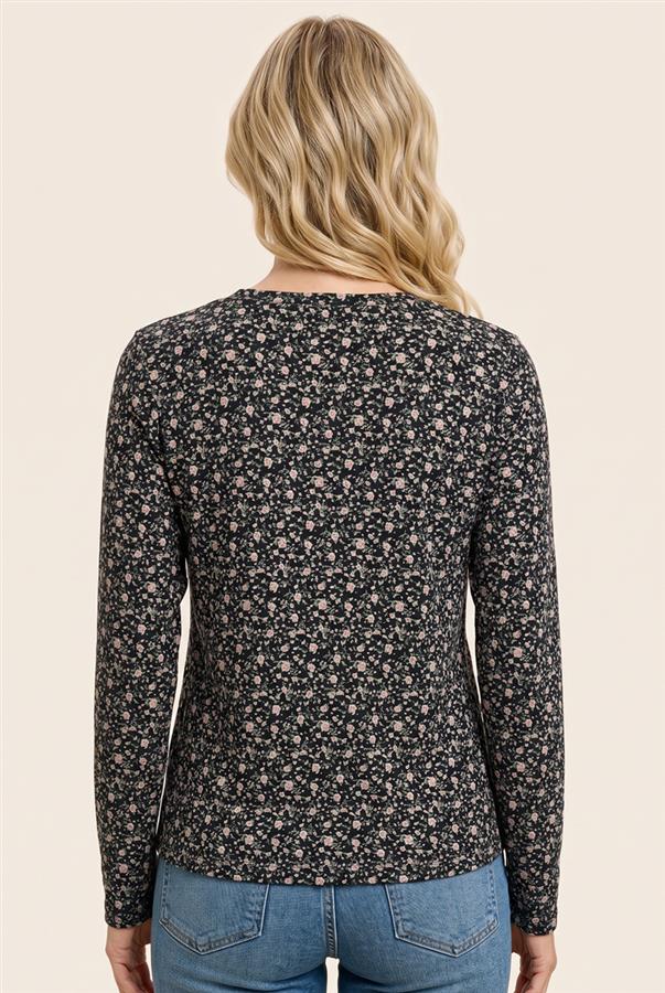 Haley Crew Neck Jersey Floral Top