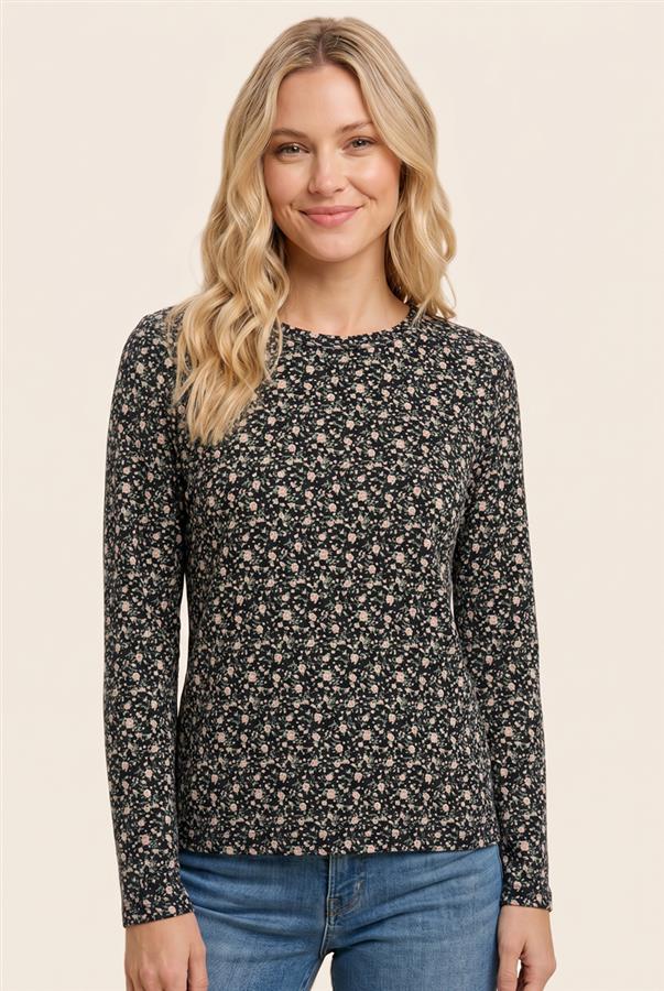 Haley Crew Neck Jersey Floral Top