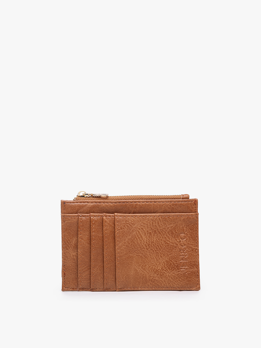 Sia Printed Card Holder Wallet in Brown