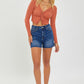 Jenn High Rise Raw Cut Shorts  in Plus Size