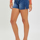 Jenn High Rise Raw Cut Shorts  in Plus Size