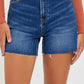 Jenn High Rise Raw Cut Shorts  in Plus Size