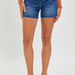 Jenn High Rise Raw Cut Shorts  in Plus Size