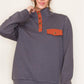 Alexa Charcoal Knit Half Button Up