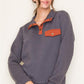 Alexa Charcoal Knit Half Button Up
