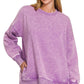 Melanie Violet Acid Wash Fleece Pullover