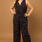 Stephanie Sleeveless Wrap Wide Leg Jumpsuit in Plus