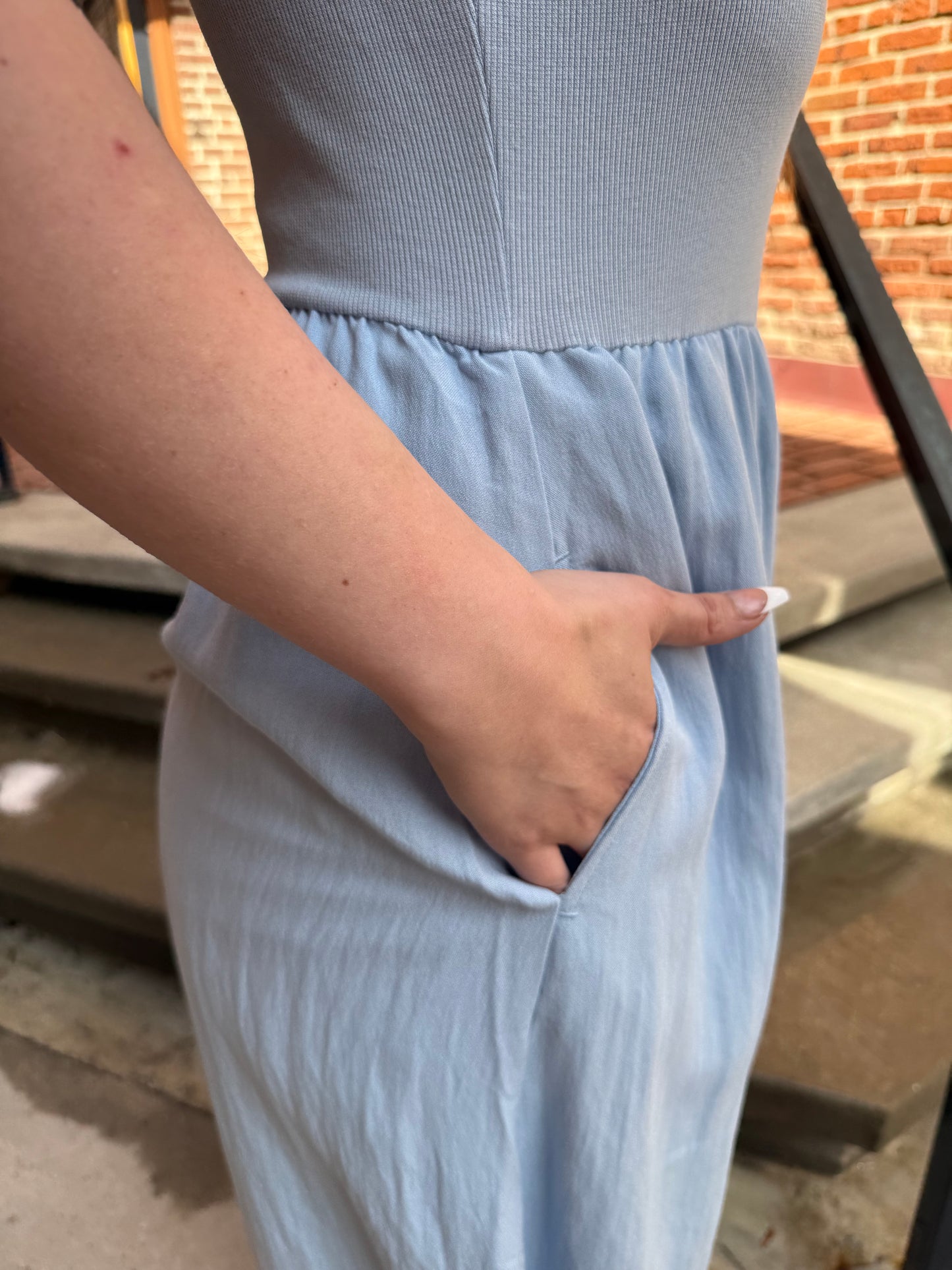 Charlotte Midi Dress in Light Blue