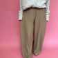 Elle Extra Wide Leg Pull-On Pants in Tan