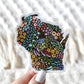 Wisconsin 3x3in. State Sticker: Waterfall Floral