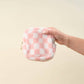 Teddy Pouch Small Square Check Blush