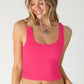 Reversible Ribbed Crop Top in Aloha Fuchsia