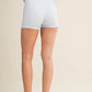 Gingham Print Contrast Binding Biker Shorts in Blue Gingham
