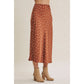 Hailey Satin Polka Dot Skirt in Burnt Orange