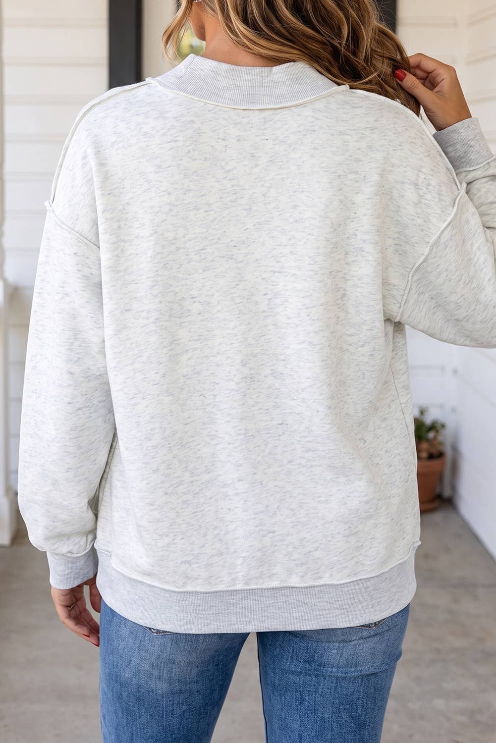 Brynna Reversible Mock Neck in Grey