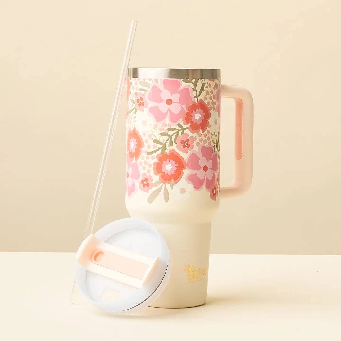 40 oz Tumbler in Beyond Blooms Pink Orange