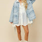 Adeline Boho Side Tie Oversized Denim Jacket
