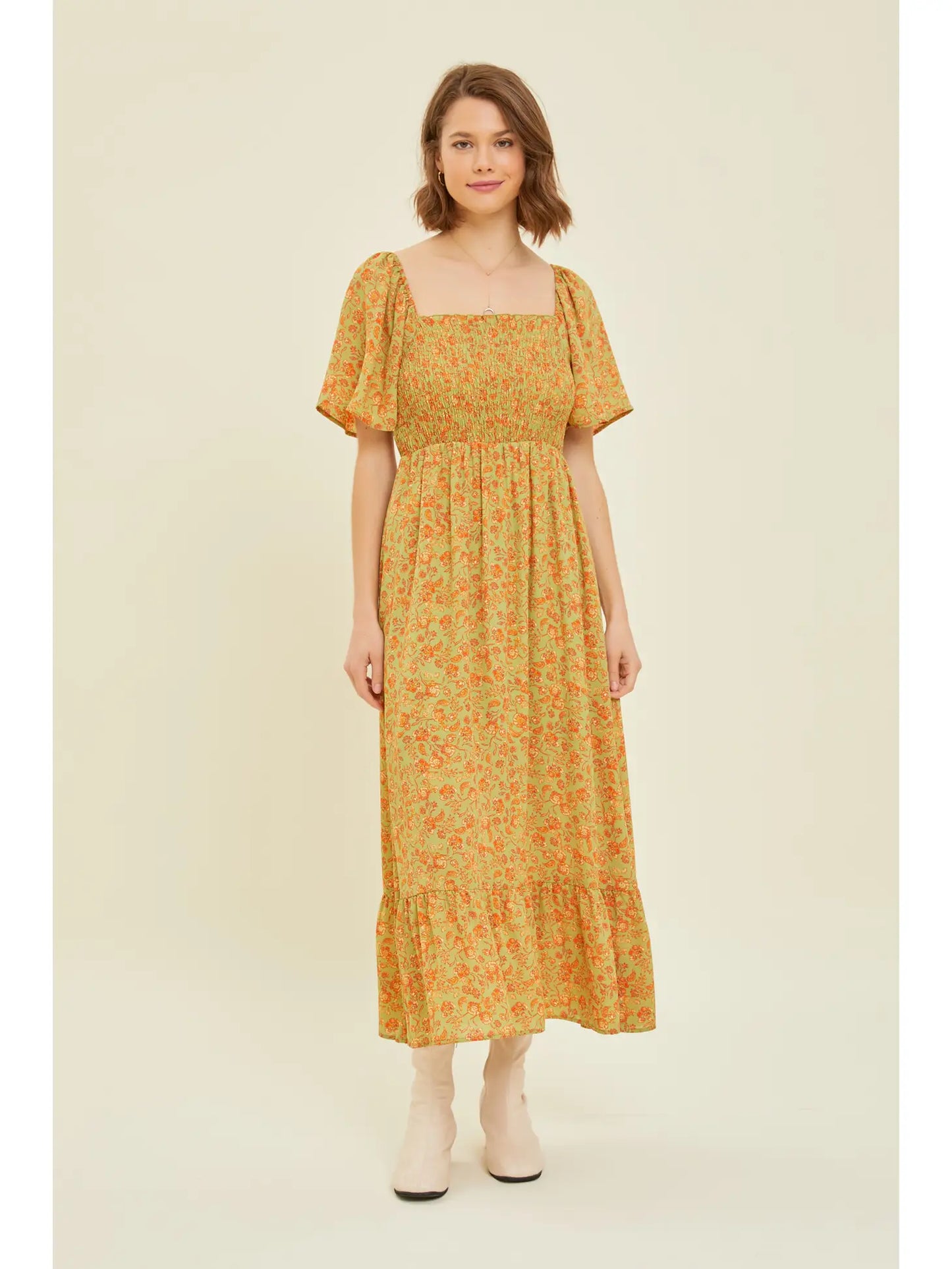 Jerika Olive Midi Convertible Dress in Plus