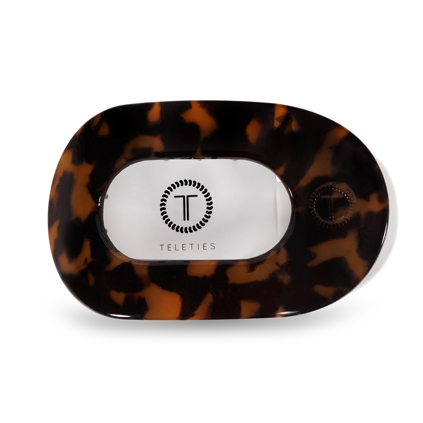 Round Flat Hair Clip Large in Tortoise