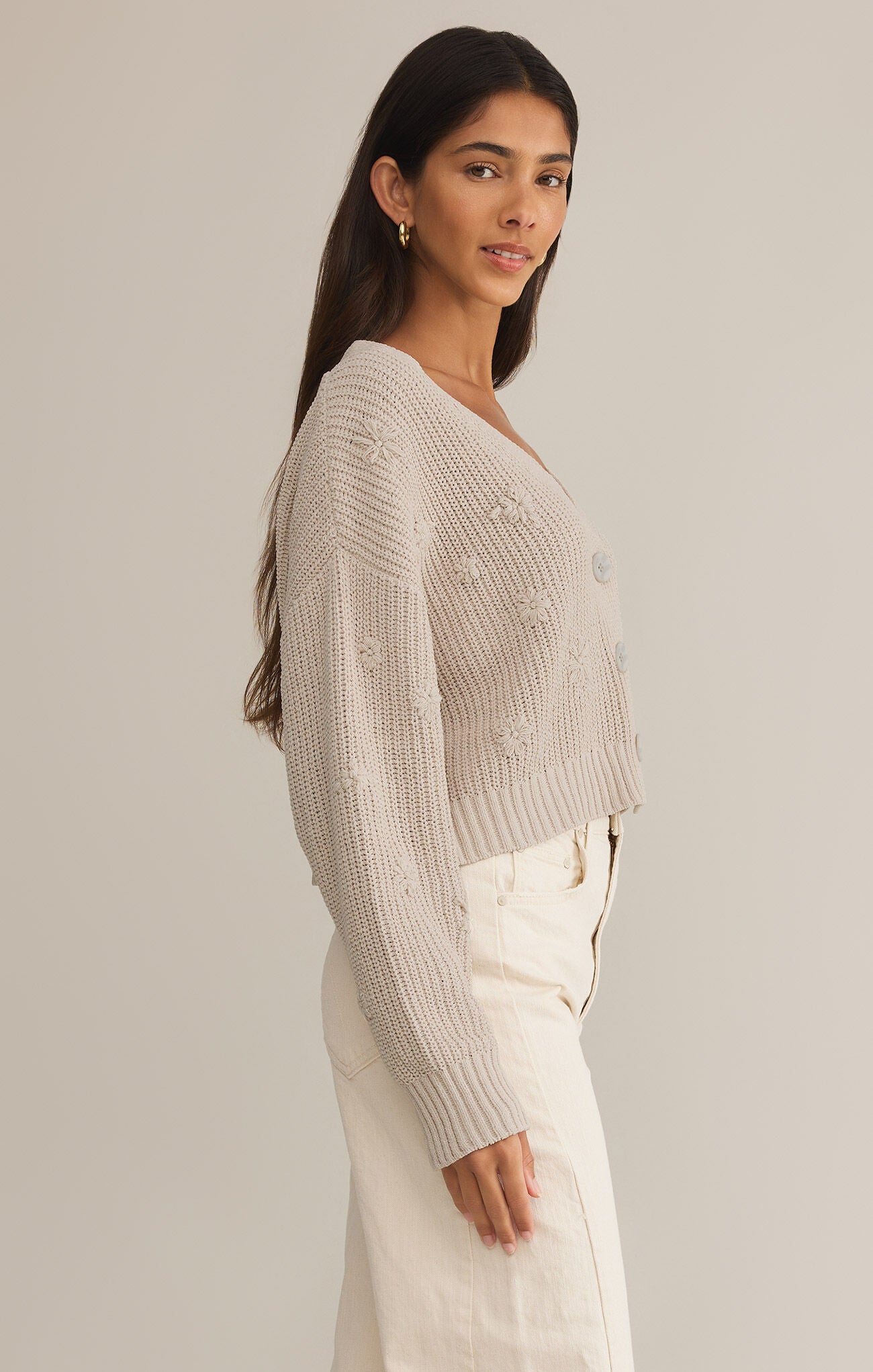 Fleur Cardigan in Parchment