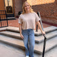 Sway Textured Cropped Tee in Parchment