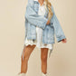 Adeline Boho Side Tie Oversized Denim Jacket