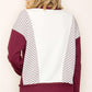Ember Striped Terry Sweatshirt in Maroon