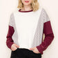 Ember Striped Terry Sweatshirt in Maroon