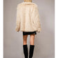 Diana Shaggy Notch Collared Faux Fur Coat