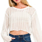 Lisa Open Knit Cropped Sweater in White