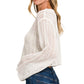 Lisa Open Knit Cropped Sweater in White