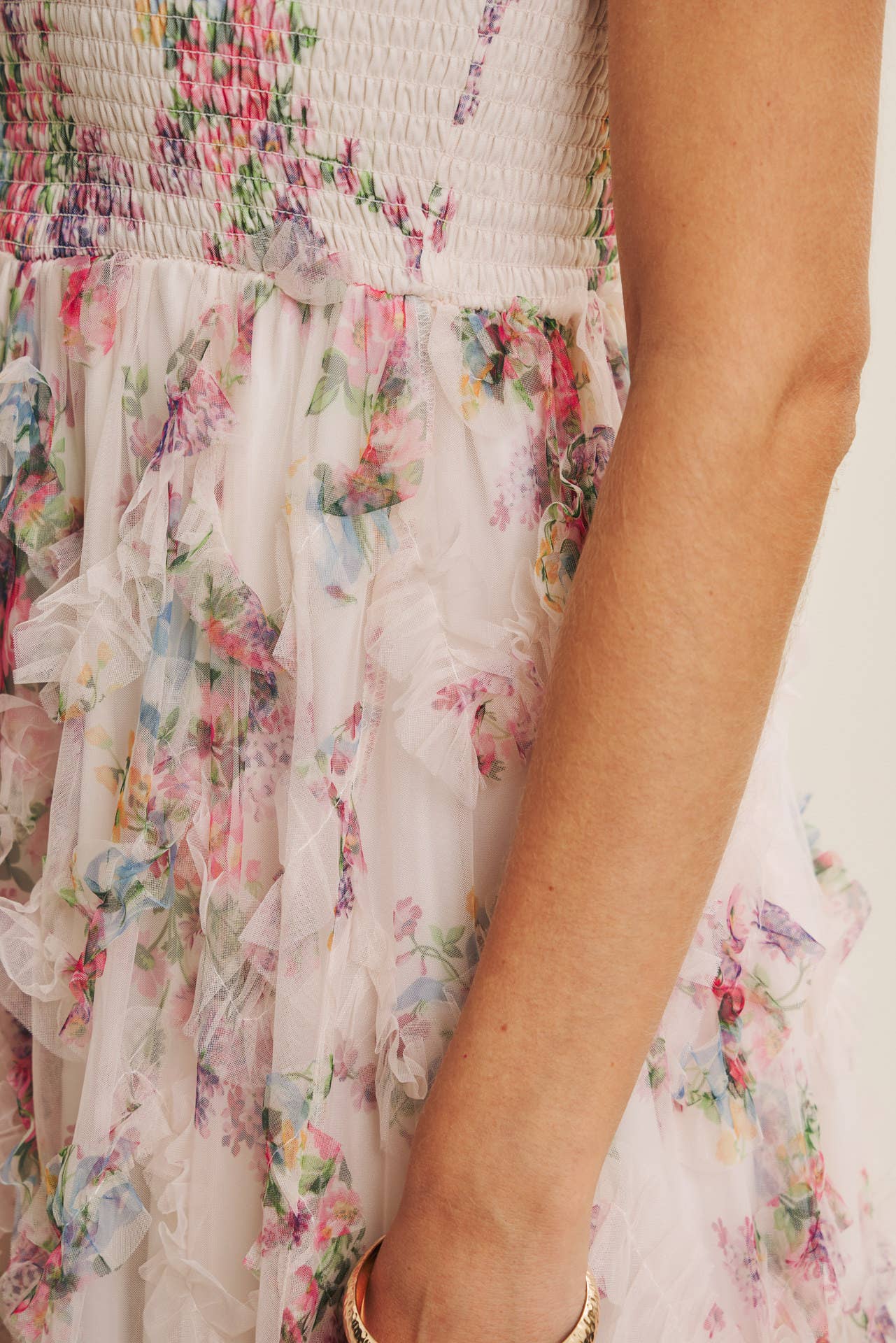 Kari Floral Smocked Midi Dress