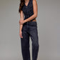 Black Hidden Denim Vest