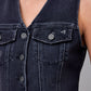 Black Hidden Denim Vest