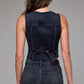 Black Hidden Denim Vest