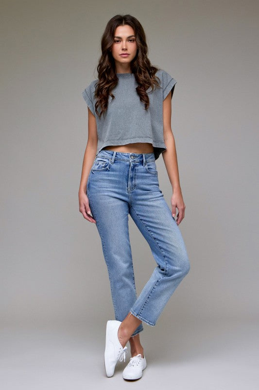 Medium Dark Clean Stretch Straight Leg