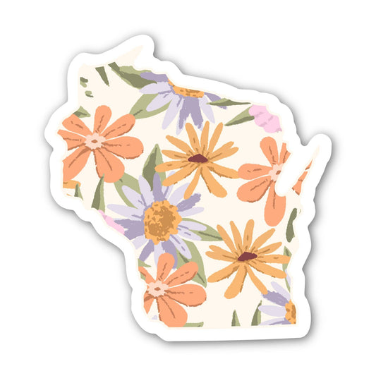 Wisconsin Floral Pattern Sticker