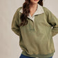 Victoria Thermal Contrast Snow Washed Sweatshirt in Green